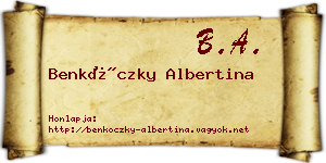 Benkóczky Albertina névjegykártya